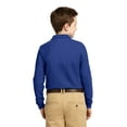 thumbnail image 2 of Port Authority Youth Long Sleeve Silk Touch Polo-XS (Royal), 2 of 6