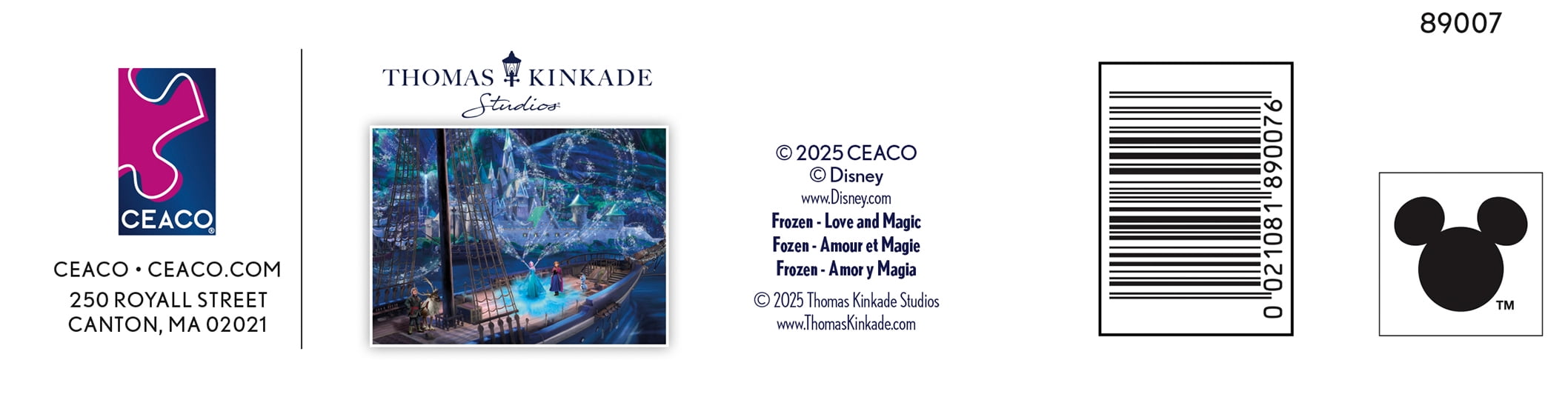 Ceaco Thomas Kinkade Frozen Love and Magic 1000-Piece Interlocking Jigsaw Puzzle for Adults Ages 14+