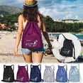 thumbnail image 4 of RXIRUCGD Drawstring Backpack Water Resistant String Bag Sports Sackpack Gym Sack with Side Pocket for Women Gray, 4 of 4