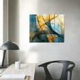 thumbnail image 3 of COMIO Blue Golden Entrance Painting Abstract Painting Printed on Canvas Prints Wall Art for Living Room Modern Picture Home Decor  With Black Framed Ready to Hang, 3 of 4