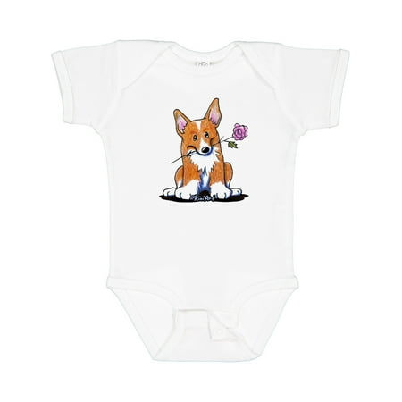

Inktastic Flower Corgi Gift Baby Boy or Baby Girl Bodysuit