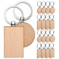 thumbnail image 6 of HORIALENCE 18Pcs Unfinished Wood Keychain Craft Blank Decorative for Artists and, 6 of 8