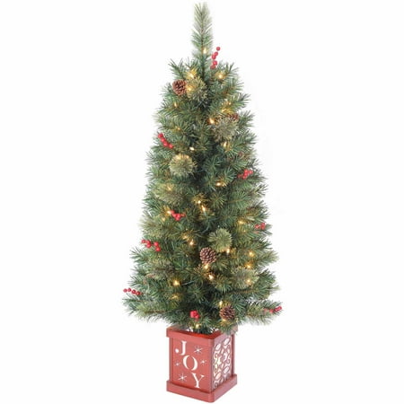holiday time pre lit 4 porch tree green clear lights holiday time pre lit 4 porch tree green clear lights