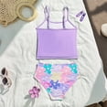 thumbnail image 6 of CAIVO Kids Girls Ruffle Bikini Swimsuit Two Piece With Floral Print Comfortable Stretch For Beach Pool Party Soft Summer Swimwear, 6 of 9