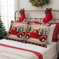 thumbnail image 6 of Outdoor Pillow Covers Waterproof Pillow Cases Protector Xmas Truck Farm Cow Retro Plank Pillowcase Pack of 2 Christmas Tree Buffalo Check Throw Cushion Case for Pation Furniture,Couch,Sofa, 18x18 in, 6 of 9