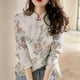 thumbnail image 2 of Bollrllr Cheongsam - Camisa de lino de algodón y algodón japonés con estamp floral para mujer, 2 of 3