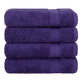 thumbnail image 4 of Cotton Paradise 100% Cotton 4 Piece Turkish Bath Towel Set, Soft Plush Towels Clearance Bathroom Set, Purple, 4 of 7