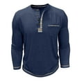 thumbnail image 5 of DIOAZUD Waffle Long Sleeve Henley Shirts for Men Solid Color Button Tops Lightweight Casual Regular Fit Tshirts for Workout, 5 of 7