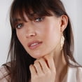 thumbnail image 5 of Humble Chic Floating Feathers Dangle Earrings - Gold Long Hanging Leaf Drops, 5 of 9