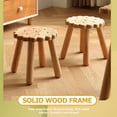 thumbnail image 3 of Wooden Stool Adorable Biscuit Shape Outdoor Footstool Kitchen Wood Foot Stool, 3 of 8