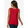 thumbnail image 2 of Jessica London Women's Plus Size Stretch Cotton Horseshoe Neck Tank, 2 of 5