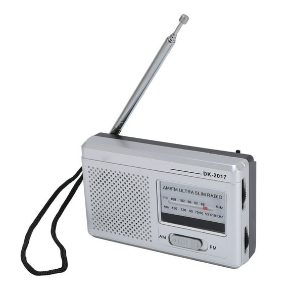 Portable Portable AM Radio Battery Powered Compact Transistor Radio with Headphone Jack Built in Speaker DK-2017