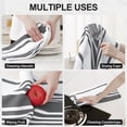 thumbnail image 6 of Simmore Kitchen Towels 18"x28"(6 Pack, Black), Large Cotton Striped Hand Towels Kitchen with Hanging Loop, Reusable Absorbent Dish Cloths for Washing Dishes, 6 of 8