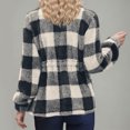 thumbnail image 4 of Sevevn Winter Coats for Winter Womens Winter Double-sided Plush Fleece Plaid Long Sleeved Long Coat Jacket Cardigan Overcoat Top Holiday Gift Finder, 4 of 6