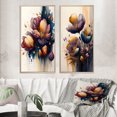 thumbnail image 1 of Designart "Scarlet Crocus Blossoms I" Crocus Framed Wall Art Set Of 2 - Red Floral Gallery Wall Frame Set For Home Decor, 1 of 6