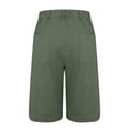 thumbnail image 5 of Ovticza Bermuda pour Femme Short Décontracté en Lin Taille Haute Short d'Été avec Poches Vert m, 5 of 5