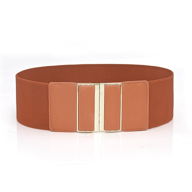 Paquete de 3 cinturones elásticos anchos para mujer, color negro, blanco y camel, cinturón elástico Vintage, cinturones de moda para mujer para vestidos