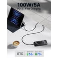 thumbnail image 2 of Cable USB C a USB C JSAUX 100 W 6.6 pies (paquete de 2) negro, 2 of 7