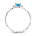 thumbnail image 2 of Primal Gold 10 Karat White Gold Genuine Diamond and Blue Topaz Birthstone Ring, 2 of 7
