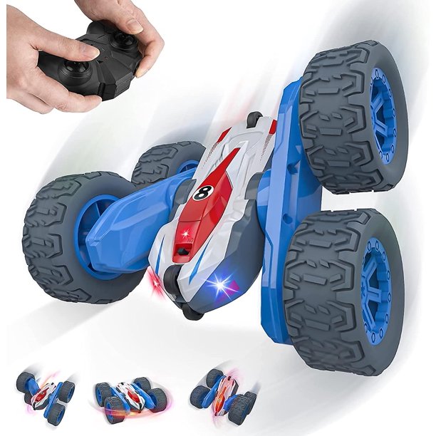 Coche de control remoto Juguete Niño Niña 3 4 5 6 7 8 años 4wd Rc Stunt Car Todoterreno Radio Control Camión Coche Juego de carreras eléctrico Al aire libre Interior Niños Birt Rojo Verde Cocina, Decoración y Otros