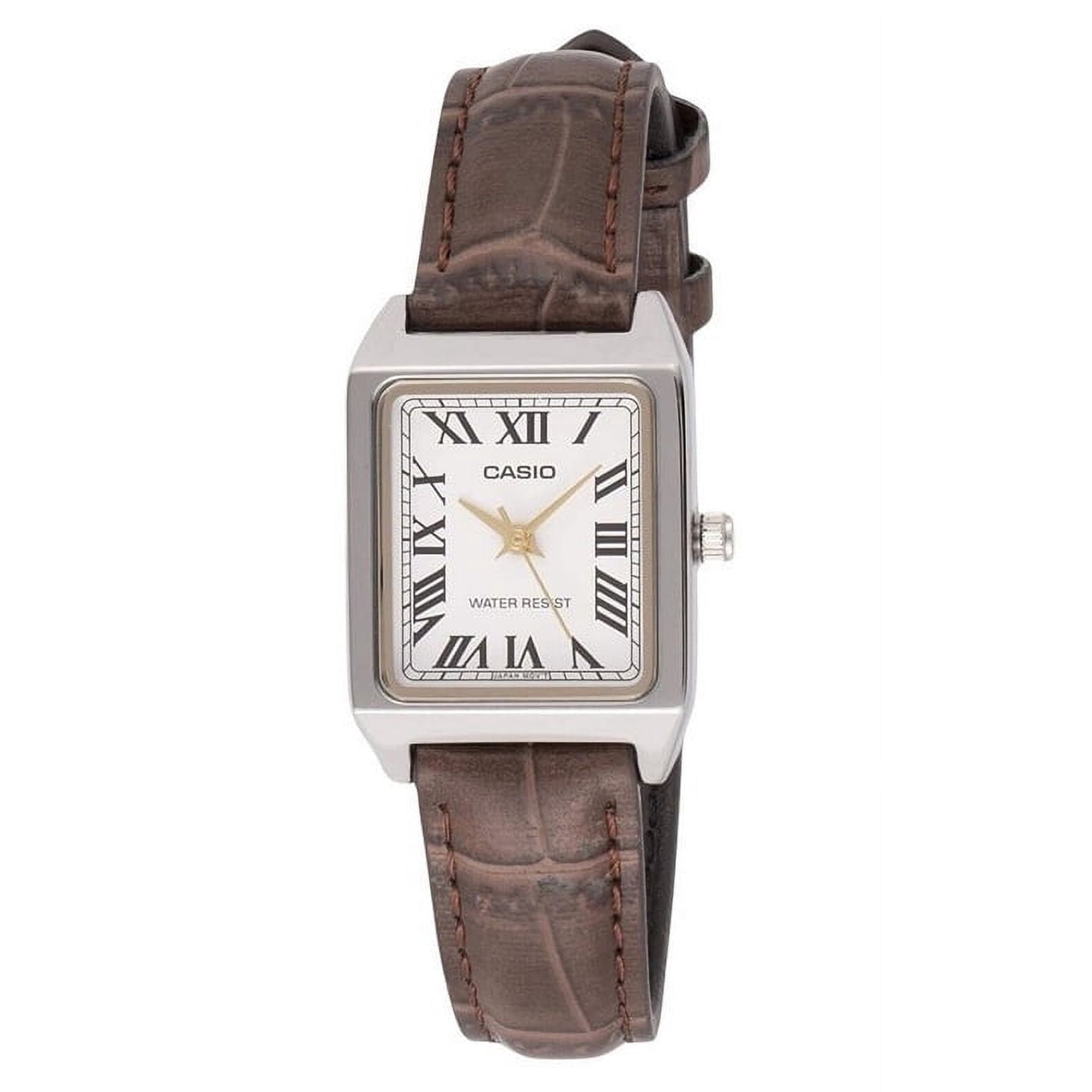 Casio Women's Brown Analog Watch with White Dial - LTP-V007L-7B2UDF