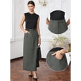 thumbnail image 2 of DARING DIVA Women's Pencil Long Pockets Work Office Midi Bodycon Skirts Medium Grey, 2 of 6
