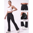 thumbnail image 5 of ValueVibe Flare Leggings for Women High Waisted Stretch Yoga Pants Soft Bootcut Workout Leggings, Black XL, 5 of 7