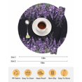 thumbnail image 6 of 15 Inch Round Placemats Set of 6, Purple Lavender Non Slip Heat Insulation PP Table Mats, Spring Watercolor Wildflowers Plant Black Washable Place Mats for Kitchen Dining Party Table Decor, 6 of 7