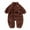 Brown, variant on Newborn Infant Baby Boy Girl Romper Long Sleeve Flannel Jumpsuit Outfits Cute Zipper Winter Warm Fleece Soft Onesie Playsuit Outfit