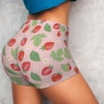 thumbnail image 4 of Xecao Strawberry Floral Print Workout Shorts for Women Soft Smooth Gym Yoga Scrunch Active Tennis Workout Running Shorts, 4 of 9