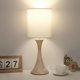thumbnail image 1 of Lámpara de mesa con  táctil de 3 vías, lámpara de mesita de noche regulable con base de metal, moderna lámpara de mesita de noche elegante con pantalla gris, lámpara de mesa auxiliar simple, 1 of 10