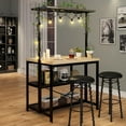 thumbnail image 3 of 42" Large Kitchen Island Bakers Rack Microwave Oven Stand Kitchen Shelf with 3 Tier Storage, Metal Coffee Bar Table,Kitchen Storage Shelf for Dining Living Room, 5 Hooks, 42"*28"*72", 3 of 9