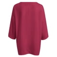 thumbnail image 5 of HCYSFG Plus Size Blouses for Women Summer Chiffon 3/4sleeve Tunic Tops Dressy Scoop Neck Casual Loose Flowy Shirts, 5 of 5