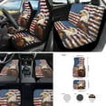 thumbnail image 2 of Jeiento Eagle 17 Pcs Car Interior Cover Set US Flag Car Front Rear Seat Cover with Floor Mats Armrest Cover Seat Belt Pads Steering Wheel Cover Coaster Chapstic Keychain Holder Auto Accessory, 2 of 8
