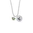 thumbnail image 2 of Delight Jewelry Silvertone Mini Butterfly with Green Wings & Crystals Silvertone Script Initial Disc - C - Charm Necklace, 20"+3", 2 of 4