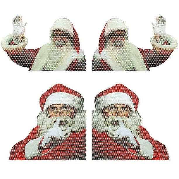 4 Uds. Pegatinas 3d para ventana trasera de coche de Papá Noel, decoraciones navideñas para coche, calcomanías para ventana de coche