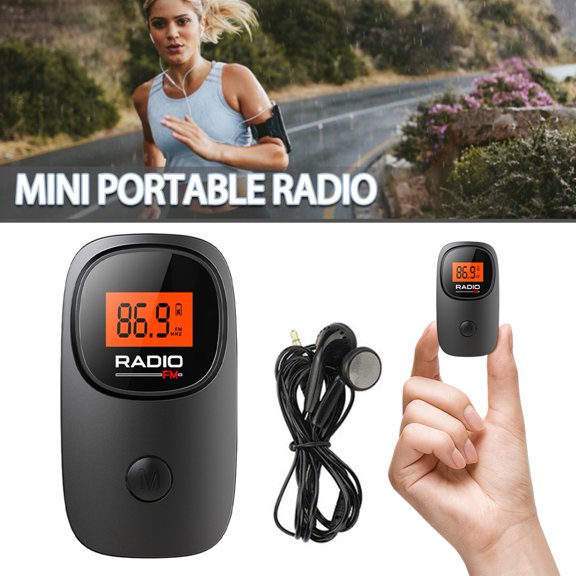 ZenCart Pocket Radio with Headset Battery-Operated Mini Portable Digital Tuning Radio Convenient Clip FM Radio