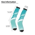 thumbnail image 2 of Fotbe Teal Turquoise 1 Calcetas Divertidas Estampadas para Hombre y Mujer, Calcetas de Algodón hasta la Rodilla para Caminar, Correr, Enfermería y Embarazo, 2 of 6