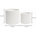 thumbnail image 3 of MyGift 6 Inch Ceramic Round Planter Pot, Set of 2 Vintage-Style White Ceramic Flower Pots, Indoor Hobnail Textured Cylindrical Succulent Plant Containers, 3 of 7