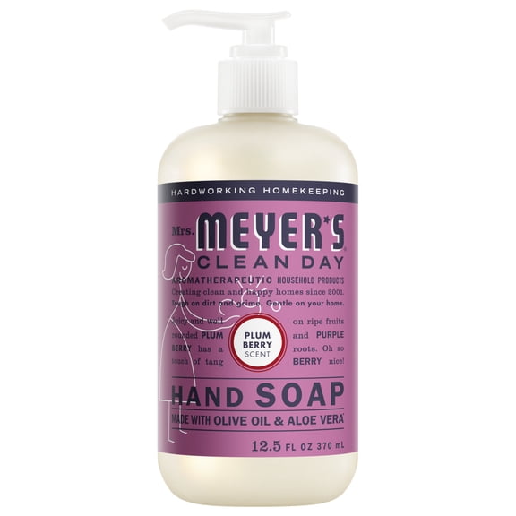 (Pack of 3) Mrs. Meyer's Clean Day Liquid Hand Soap, Plum Berry Scent, 12.5 ounce bottle