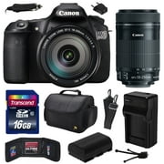 Canon EOS 60D 18 MP CMOS Digital SLR Camera with EF-S 18-200mm f/3.5-5.6 IS and EF-S 55-250mm f/4-5.6 IS STM Lens with 16GB Memory + Large Case + Extra Battery + Travel Charger + Cleaning Kit 4460B016