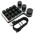 thumbnail image 2 of Clavier de Jeu Programmable 12 Touches 3 Boutons Interrupteur Rouge avec Mode Double USB Filaire+BT Raccourci Multifonction Clavier Personnalisé pour PC Bureau, 2 of 6