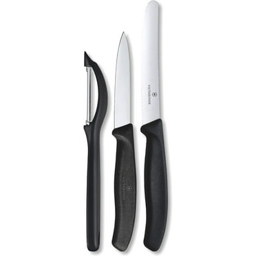 Victorinox Swiss Classic, paring knife set with peeler, 3pcs, black