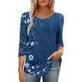 thumbnail image 2 of Weiqiqre Womens Graphic T Shirts Pleated Summer Tops 2025 Ruffle Bell Sleeve Fasion Trendy Spring Blouses, 2 of 9