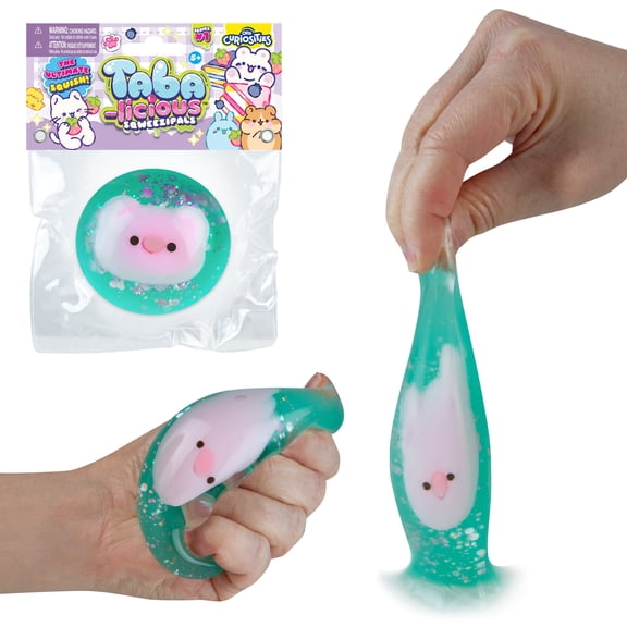 ORB Tabalicious SqweeziPals TABA Squishy Pig Toy - Cute, Sticky TABA Glitter Orb With Squishy Pink Pig Inside - Animal Themed Stress Ball Squishies - Kawaii Sensory Fidget Toys for Kids and Adults