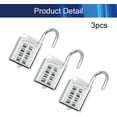thumbnail image 4 of HUGFEGWE 8 Digit Button Combination Security Padlock Digital Lock for Suitcase Luggage Drawer Door Toolbox,fixed gym cabinet door toolbox padlock gym sports school and employee lock,Silver White 3PCS, 4 of 7