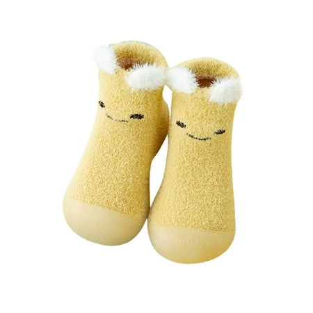 

TAIAOJING Boys Girls Animal Cartoon Socks Shoes Toddler WarmThe Floor Socks Non Slip Prewalker Shoes For 6-12 Months