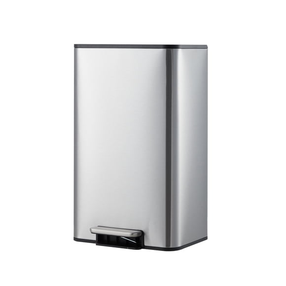 Garvee bote de basura para baño de 18 L con tapa, cubeta interior removible y pedal, diseño de acero inoxidable ideal para tocador, recámara u oficina