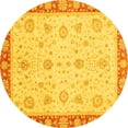 thumbnail image 1 of Ahgly Company Indoor Round Abstract Yellow Modern Area Rugs, 7' Round, 1 of 4