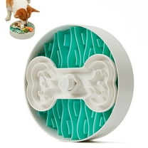 Slow Feeder Dog Bowl, Dog Bowl for Dry, Wet, and Raw Food, 9.8 Inches Dog Food Puzzle for Fun and Healthy Mealtime, Slow Eating Dog Dish for All Breeds, Green